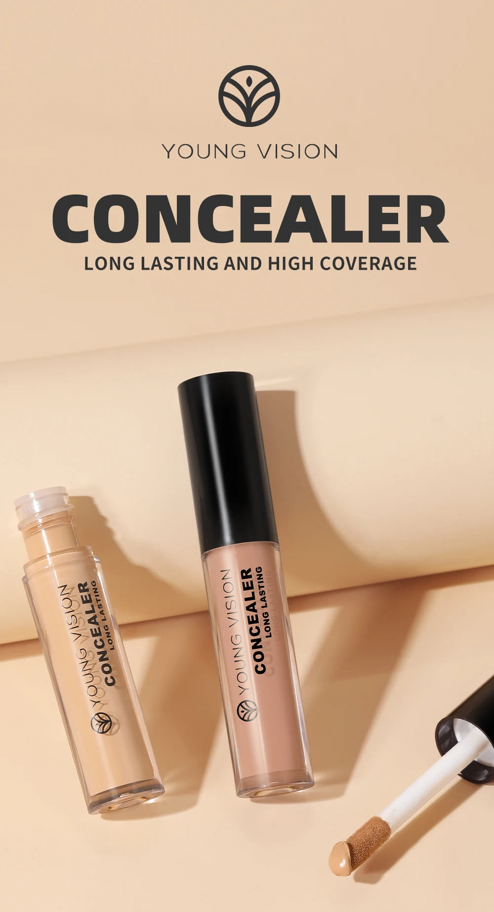 YOUNG VISION Matte Finish Soft-Focus Concealer Brightens complexion Waterproof Contouring concealer for sculpted definition