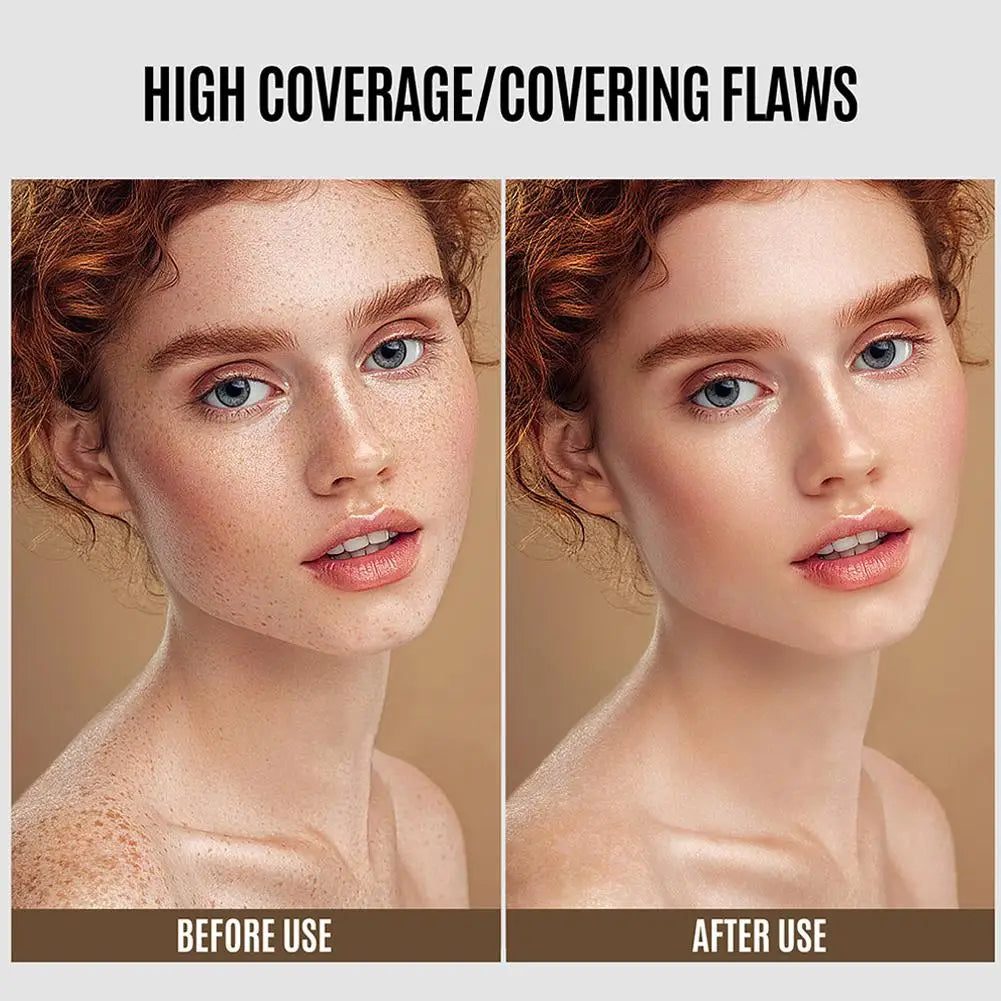 LOOKAVE Liquid Foundation Long Lasting Full Coverage Matte Cream CC Foundation Makeup Concealer Natural Liquid Base Moisturizing