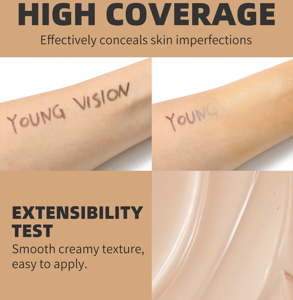 YOUNG VISION Matte Finish Soft-Focus Concealer Brightens complexion Waterproof Contouring concealer for sculpted definition